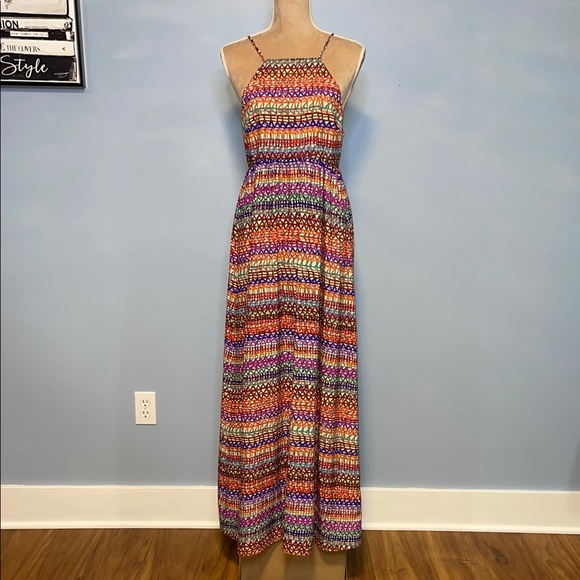 CeCe Smocked Maxi Sundress in Pink and Orange Size 6 - Picture 1 of 13